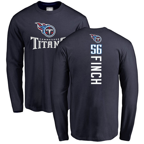 Tennessee Titans Men Navy Blue Sharif Finch Backer NFL Football #56 Long Sleeve T Shirt